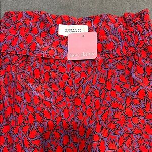 Derek Lam Red and Purple Patterned Shorts